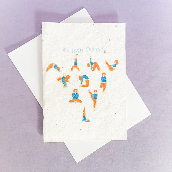 Paper Seed Greeting Card | Yoga O'Clock | Ruby and J