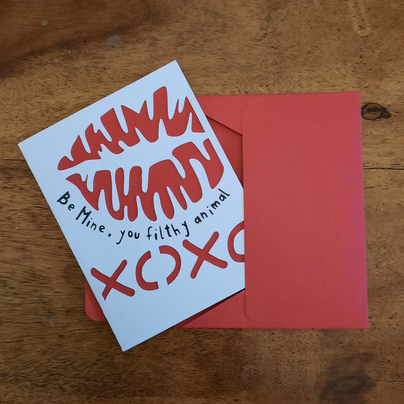 Handmade Valentines Card - Filthy Animal