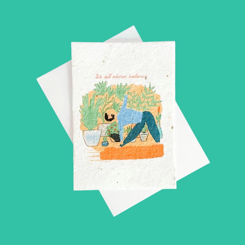 Paper Seed Greeting Card | Triangle Pose