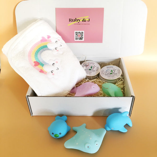 New Baby Bundle: Towel, Toys & TLC | Ruby and J